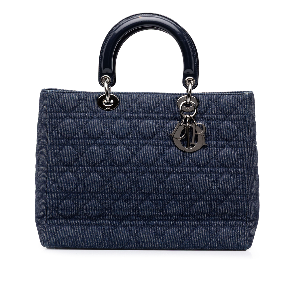 Pre-Loved Dior Large Denim Cannage Lady Dior